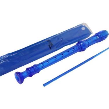 Imagem de Flauta Doce Germânica Soprano Spring Azul com Capa - SPK031, AZUL
