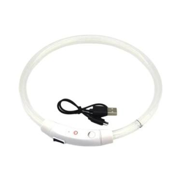 Imagem de Coleira De Cão LED Recarregável Com Fibra Óptica, Luminosa E Antiperda