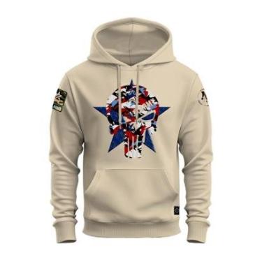 Imagem de Moletom Canguru Blusa De Frio Confortável Estampado Caveira Usarmy-Unissex