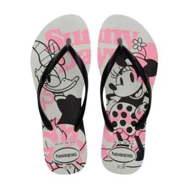 Imagem de Chinelo de Dedo Slim Disney FC Havaianas Branco / Preto 41/42-Feminino