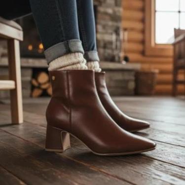 Imagem de Bota Feminina Vizzano Cano Curto Salto Grosso 3109.100-Feminino