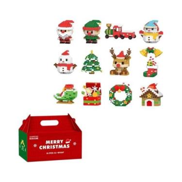 Imagem de Blocos De Montar DIY Papai Noel, Rena E Boneco De Neve, Quebra-Cabeça 