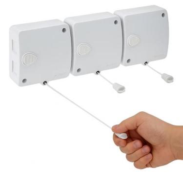 Imagem de Varal Retrátil Automático de Parede Modular 6 Metros com Corda Recolhí