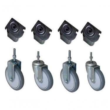 Imagem de Conjunto de Rodízios com Sapatas FL614BPE e GL614BPE para Caixa 1030 372L 4 Rodas 6" 125 kg Cinza Higipack