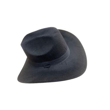 Imagem de Chapéu de Cowboy OEM Estilo Vaqueiro Ocidental Vintage em Algodão e Poliéster Aba 10cm Copa 9cm Preto Unissex