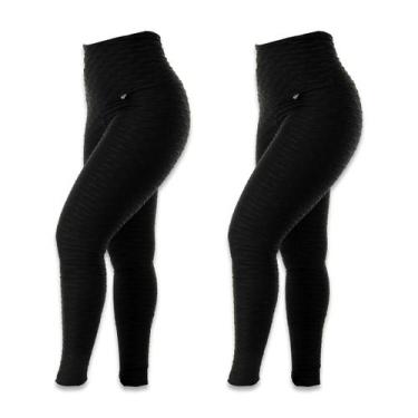 Imagem de Kit 2 Calças Legging Feminina Bubble - Click Mais Bonita, Preto, G