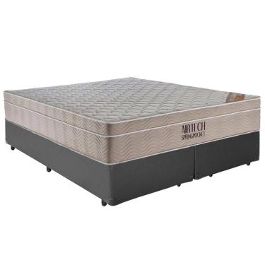 Imagem de Cama  Box Casal  Bipartido Sintético  + Colchão Ortobom Airtech Molas Ensacadas 65x138x...