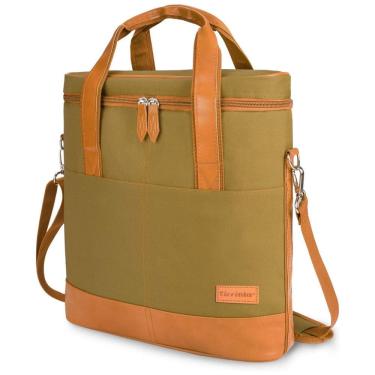 Imagem de Bolsa Térmica Para Transporte de Vinhos Tirrinia até 3 Garrafas, Verde