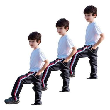 Imagem de Kit 3 Calças Masculina Infantil Tactel Agasalho Inverno 2712 - J94, 3 