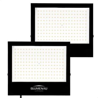 Imagem de Kit 2 Refletor de Led Slim 150W Blumenau Preto Bivolt - Blumenau Ilumi