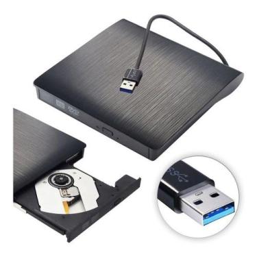 Imagem de Leitor e Gravador de CD e DVD Externo para Notebook Pc 5Gbps Usb 3.0 S