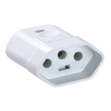 Imagem de Kit 4 Plugue Femea 2p+t 10 A 250 V Tramontina Branco