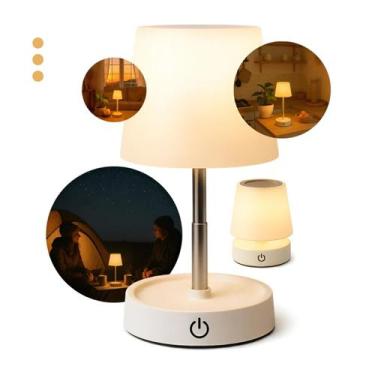 Imagem de Luminária Led Touch Abajur Mesa Luz LED Moderna Quarto Sala Portátil -