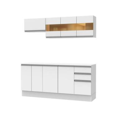 Imagem de Cozinha Compacta MDF Smart Modulada Madesa, Branco