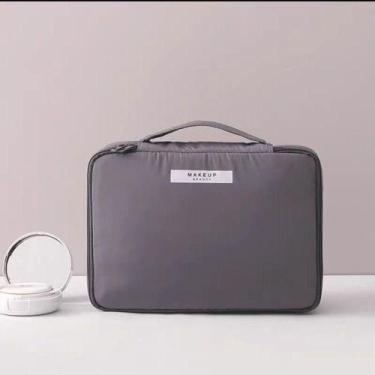Imagem de Bolsa Cosmética OEM à Prova D'água Portátil 23cm X 16cm X 8.5cm Cinza 