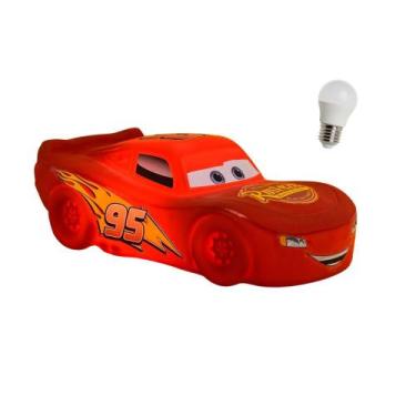 Imagem de Luminária Infantil Relâmpago McQueen com Lâmpada LED Carros Disney Aba