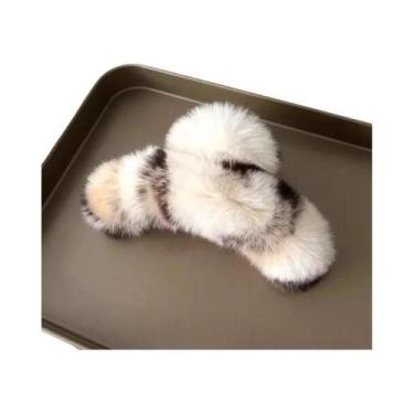 Imagem de Presilha De Cabelo Grande De Inverno Com Pelo De Vison Real, Presilha 