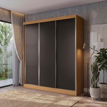 Imagem de Guarda Roupa Casal 3 Portas De Correr 4 Gavetas Kappesberg Tapajós-preto 180cm