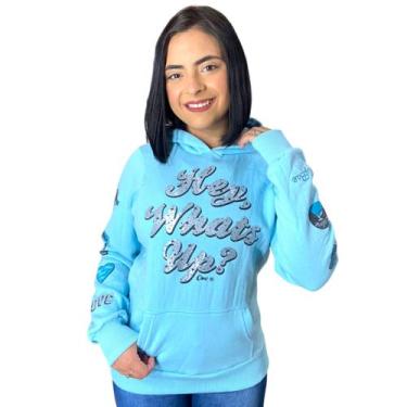 Imagem de Blusa De Frio Feminina Fechada Capuz Flanelada Com Bolso - Anj Modas, 