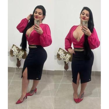 Imagem de Saia saia mid saia luxo saia mid saia  - Naysinger.Brand, Preto, G