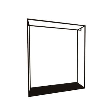 Imagem de Arara Cabideiro U - PRETO + MDF Branco -  1 trava - 150x50x190h cm -  