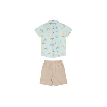 Imagem de Conjunto Camisa e Bermuda Infantil Menino Alakazoo Ref 44952, Azul, 2