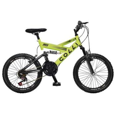 Imagem de Bicicleta Colli Gps Dupla Suspensão Aro 20 Amarelo Neon V21