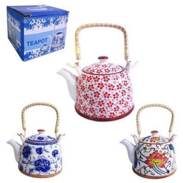 Imagem de Chaleira de Porcelana Decorada com Infusor 850ml - 20 Comercial
