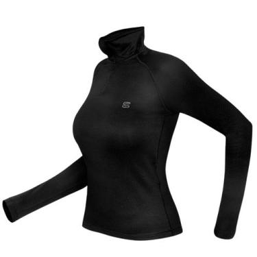 Imagem de Blusa termica feminina thermoskin com gola manga longa segunda pele fr