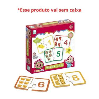 Imagem de Jogo De Números 1 Ao 10 C/ 20 Peças Desenho Cocomelon Youtube Em Madei