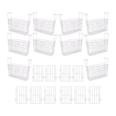 Imagem de Kit 10 Cestos Organizador Metalfrio Nextgen para Freezer Nf e Hf com 10 Separadores 35cmx15cmx54cm