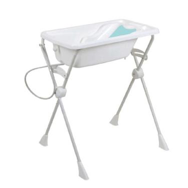 Imagem de Kit Banho com Banheira Suporte e Assento Redutor IXBA3062BR 10L Plástico Antiderrapante para Recém Nascido Burigotto