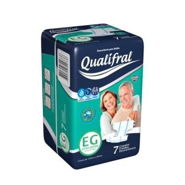Imagem de Fralda Geriátrica Regular EG Alta Absorção Unissex Qualifral 7 Unidade