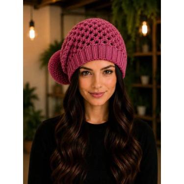 Imagem de Touca De Lã Feminina Att Sem Dobra Com Pompom Várias Cores