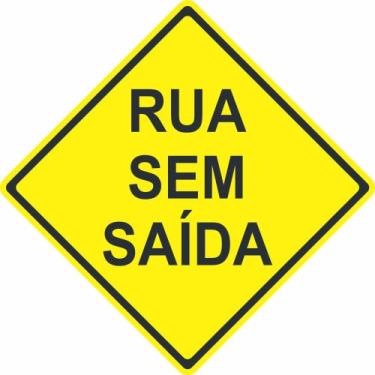 Imagem de Placa Personalizada Rua Sem Saida - 50x50cm - Costa Comunicação Visual