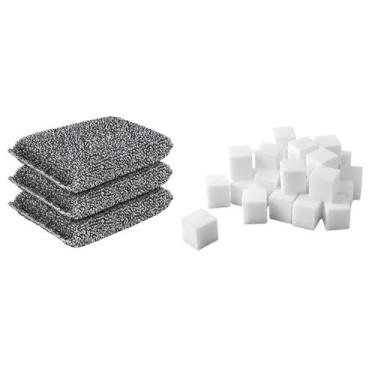 Imagem de Kit Esponja Melamina 30 Un + Esponja Poliester 3 Un - OIKOS