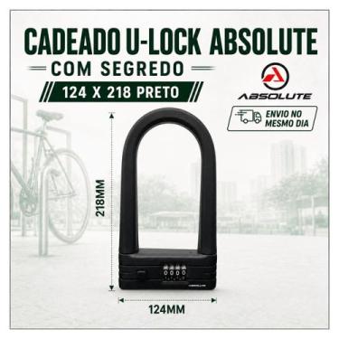 Imagem de Cadeado Para Bicicleta U Lock Absolute 124 x 218 Preto
