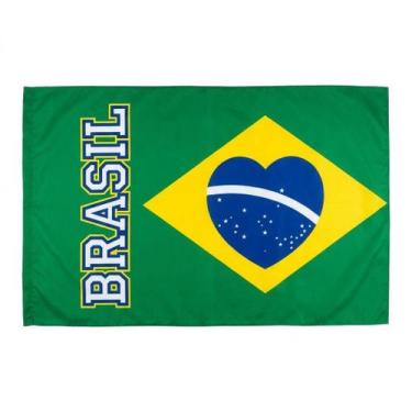 Imagem de Bandeira Do Brasil Coração 90x140cm Para Decoração Evento - Senhor Pre