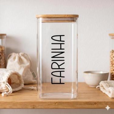 Imagem de Porta Mantimentos Quadrado (1,4 Litros) Farinha - Casa Vitá, Farinha