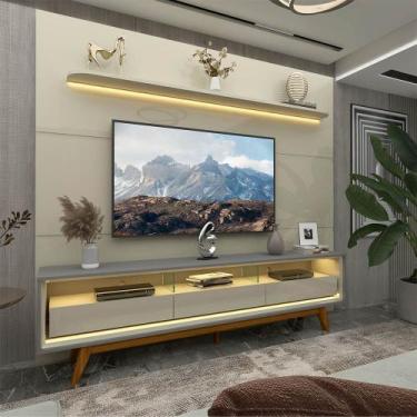 Imagem de Rack Com Painel Para TV Até 75 Com Led Nobre Royal 220 Com Pés Off Cin