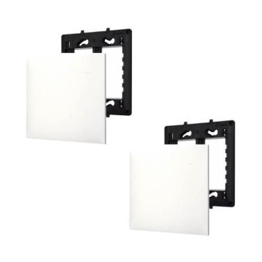 Imagem de Kit 2 Placa/Espelho 4X4 Cega 618510BC Pial Plus+ Legrand c Suporte - S