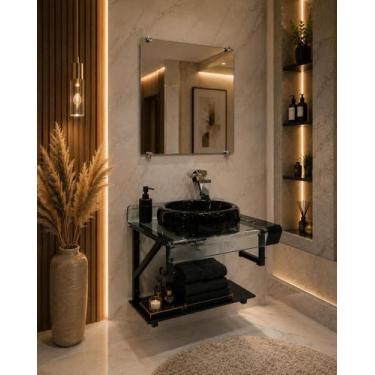 Imagem de Gabinete de Vidro Premium Curva Dupla para Banheiro e Lavabo  PPQ Cuba