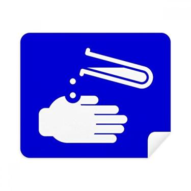 Imagem de Pano de limpeza de tela azul quadrado para marcas de aviso, 2 peças, tecido de camurça