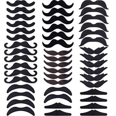 Imagem de HESTYA 48 peças de bigode falsos, artigos de festa de bigode autoadesivos para festa de baile de máscaras (8