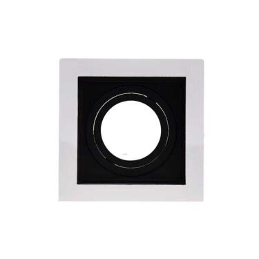 Imagem de Spot de Embutir Conecta MR16 Dicroica Quadrado Recuado Branco e Preto 10cm Evoled