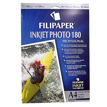 Imagem de Papel Foto Ink Jet Photo Alto Brilho 180g 4A C/ 10 Fls 02571 Filipaper