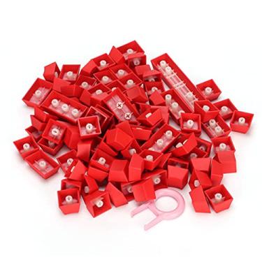 Imagem de Conjunto de teclas PBT, teclas fortes ergonômicas PBT resistentes a óleo para decoração de teclado para mulheres para teclado mecânico de teclas 61/64/87/104/108. para homens(vermelho)