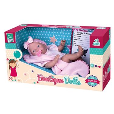 Imagem de Supertoys Boneca Mini (Bebê/Tiara) - Boneca com Chupeta e Manta - Vinil - Baby, Toddler - 14cm x 33cm x 25cm - Cuidado com Bebê