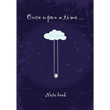 Imagem de Once upon a time ...: Carnet de notes | 7 x 10 pouces (17,78 x 25,4 cm) | 102 pages hautes qualité | Broché | Idéal journal intime | nuage fille balancoire | fond mauve