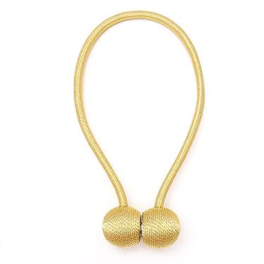 Imagem de Cinta de cortina de fivela magnética de cortina de cor sólida Cinta de fivela magnética de contas redondas Cinta de fivela magnética sem perfuração sem instalação livre de instalação Cinta de cortina tiebacks, T8,2 PCS